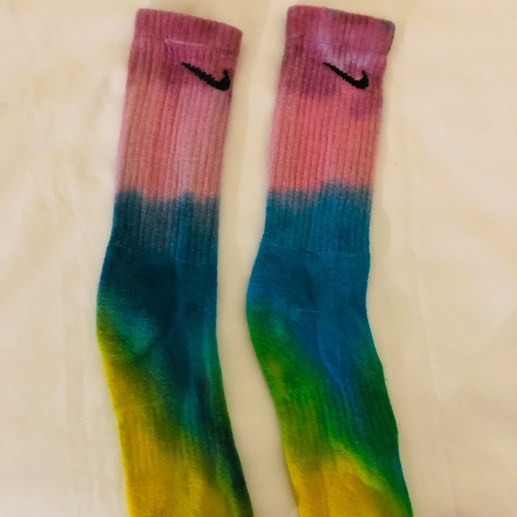 rainbow tie dye nike socks